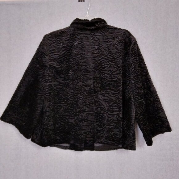 Chico’s | Faux Fur Textured Swing Jacket Black | Size XL - Picture 8 of 10